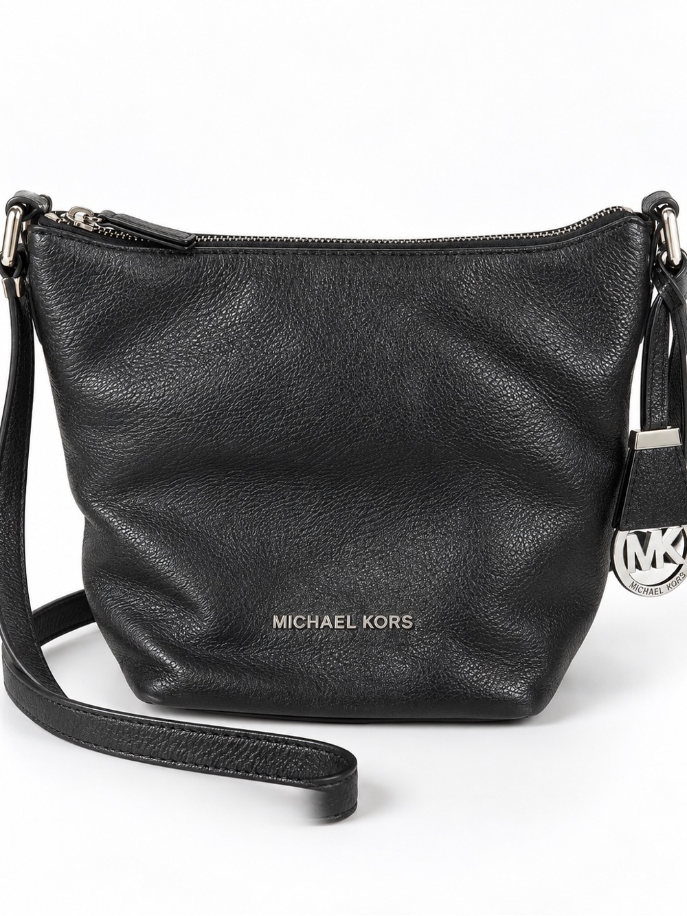 Michael Kors Black Pebbled Leather Small Crossbody Purse
